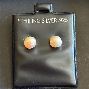 Sterling Silver 925 Pearl Stud Earrings